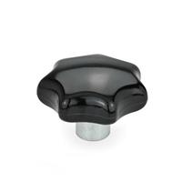 GN 6336.1 Star Knob Duroplast with Protruding Steel Bushing